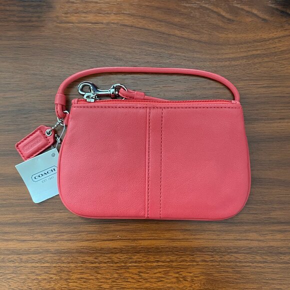 Coach F42389 Papaya Small Leather Wristlet - Picture 1 of 7